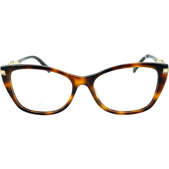 Swarovski SK5343 Womens Plastic Eyeglass Frame 052 Dark Havana 51-15 main image 5